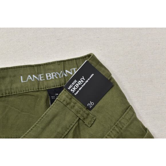 Lane Bryant Women's Mid Rise Skinny Green Plus Size 26 Cotton Blend Solid NEW - Picture 6 of 8